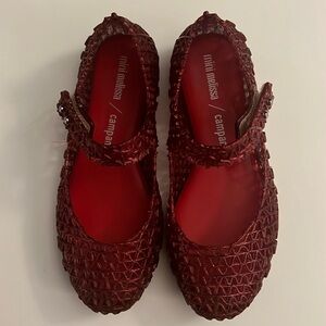 Mini Melissa red sparkle campana shoes size 12 US